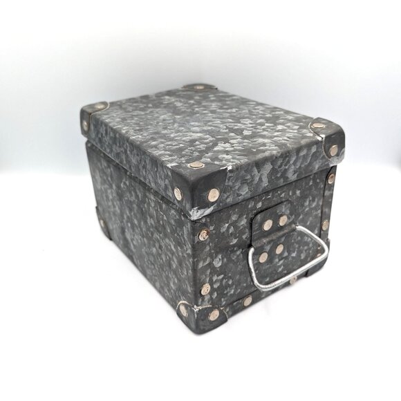 Vintage Galvanized Metal Box with Lid Keepsake Letterbox Philippines Handles - Picture 1 of 6